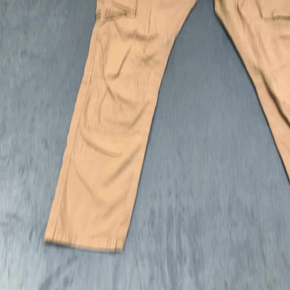H&M Slim Fit Cargo Pants Mens Small Khaki Ripstop Utility Pocket Hiking Camping